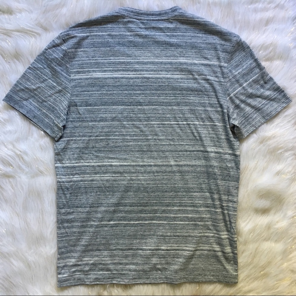Michael Kors Gray Striped V-Neck Tee - Picture 6 of 6